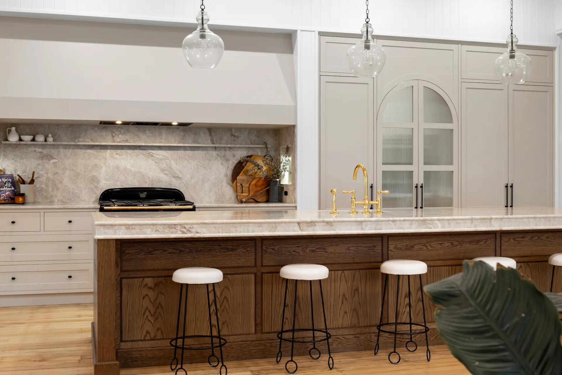 Hamptons-style kitchen with shaker cabinetry and engineered stone benchtops, Toowoomba