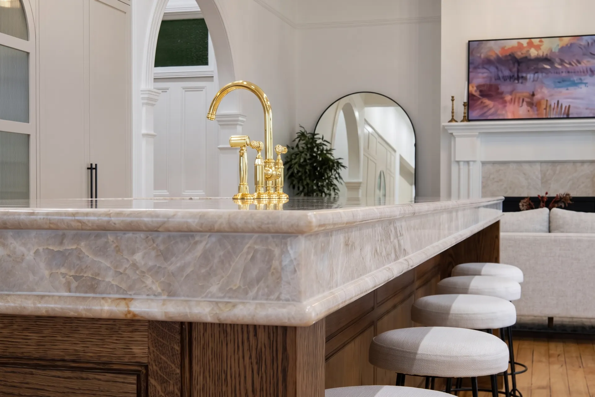 Contemporary bathroom renovation with floating vanity by Weston Kitchens & Bathrooms