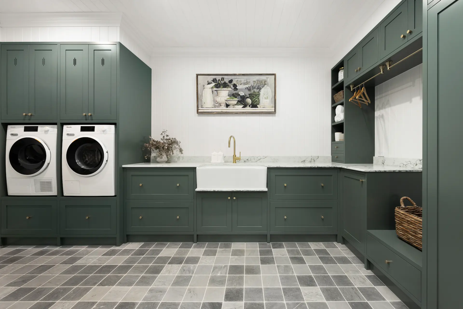 Custom laundry joinery with built-in storage by Weston Kitchens, Toowoomba QLD