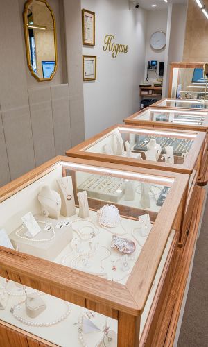 Jewelry Display Glass Table Near Entrance